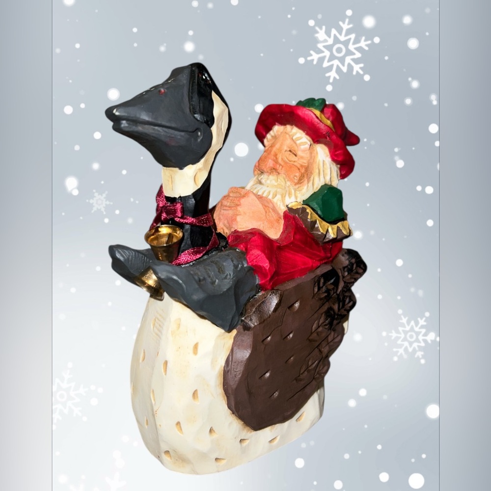 David Frykman Portfolio Santa Rides White Goose 1997 Christmas 6" Figure DF1415
